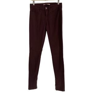 Vince Calgary Dark Raisin Maroon Zip Leg Skinny Low Rise Tailored Jeans Size 27
